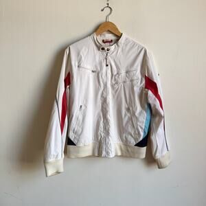 4 YOU JEANS 2000's Y2K Hipster White Windbreaker Bomber Jacket